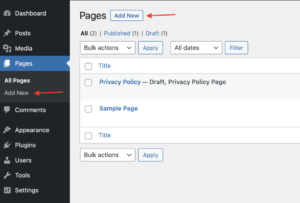 Privacy Policy Page